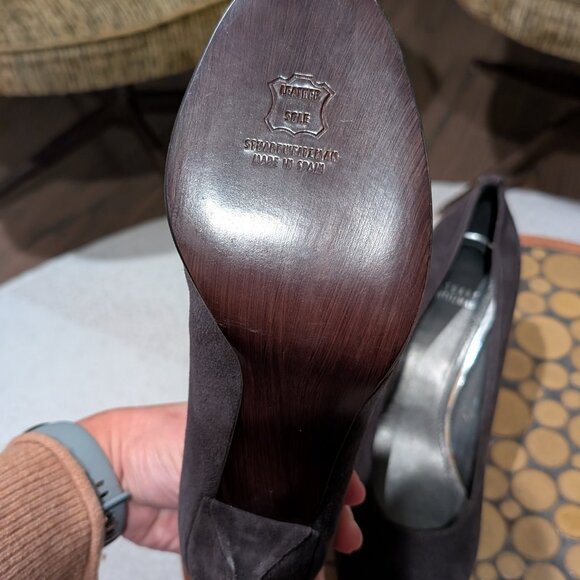 Stuart Weitzman Peep Toe Suede Pumps Never Worn 11.5 Medium - Picture 4 of 6